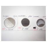 Sweden Silver: 1955 TS 5 Kronor plus 2 vintage 5 Ore coins 1874, 1902