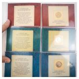 collection of 6 Gold plated US coins: 3 Indian Head Pennies and 3 Presidential Dollars