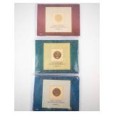 collection of 6 Gold plated US coins: 3 Indian Head Pennies and 3 Presidential Dollars