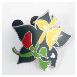 Disney Enamel Pin - Floral Rose & Yellow Bloom Design
