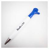 Novelty Ballpoint Pen - Blue Hand Clip & Thanks A Lot Text