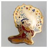 Disney Enamel Pin - Gold Tone Whimsical Character with Blue Hat