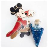 Disney Mickey Mouse Pin & Glitter Bottle Charm