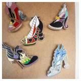 Enamel Shoe Pins Lot - High Heels & Boots Collection