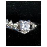 4 Stainless Steel Fashion Rings with CZ Stones - Size 8.5 to 9