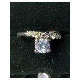 4 Stainless Steel Fashion Rings with CZ Stones - Size 7.5 to 7.75