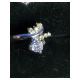 4 Stainless Steel Fashion Rings with CZ Stones - Size 6.25 to 7.25