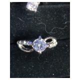 4 Stainless Steel Fashion Rings with CZ Stones - Size 6.25 to 7.25