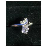 4 Stainless Steel Fashion Rings with CZ Stones - Size 6.25 to 7.25