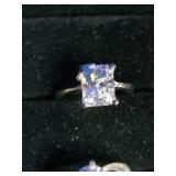 4 Stainless Steel Fashion Rings with CZ Stones - Size 5.25 to 5.5