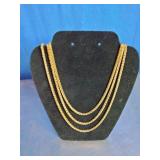 3 28" Goldtone Necklaces