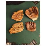 4 Vintage Baseball Gloves