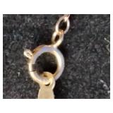 10K Yellow Gold Diamond Cluster Pendant Necklace. 16"