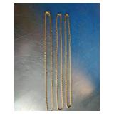 3 28" Goldtone Necklaces