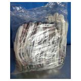 12 Pack of Cowhide leather palm work gloves with a safety cuff.