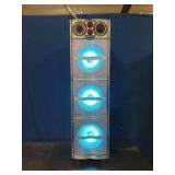 BeFree Sound portable party speaker with multiple subwoofers and reactive lights.