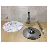 White Marble Bar Table Top (Minor Transit Damage. Maybe Missing Hardware)