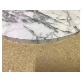 White Marble Bar Table Top (Minor Transit Damage. Maybe Missing Hardware)
