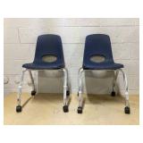 18" Navy Mobile Chair with Casters, 2-Pack