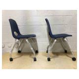 18" Navy Mobile Chair with Casters, 2-Pack