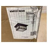 Nuvo Lighting 60/5606 Drexel Flush 2 Light 60-watt A19 Outdoor Close to Ceiling Porch and Patio Lighting with Frosted Seed Glass, Stone Black