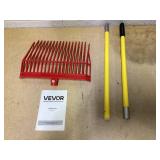 VEVOR Manure Fork, 18 Angled Tines, Horse Manure Rake with Long Fiberglass Handle, 61 in Durable Plastic Pitchfork Muck Rake Tool for Gardening Horse Stall Stable Grass Hay Cleaning Farm Work