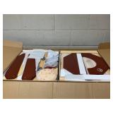 Costway 3-Piece Outdoor Kitchen Set Mud Kitchen with Separate BBQ Grill and Pizza Oven-Natural