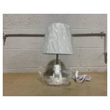 Simple Designs 15.5" Sparkling Glitter Unicorn Table Lamp, White with Gold Glitter