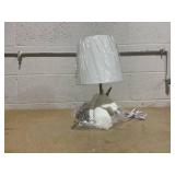 Simple Designs 15.5" Sparkling Glitter Unicorn Table Lamp, White with Gold Glitter