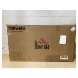 HOMCOM Modern Fireplace Mantel, Surround Mantels for Fireplace with Decorative Pattern Interior Width 29" White Overall:45.25" x 9.25" x 39.25"