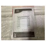 HOMCOM Modern Fireplace Mantel, Surround Mantels for Fireplace with Decorative Pattern Interior Width 29" White Overall:45.25" x 9.25" x 39.25"