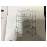 Costway Corner Bookshelf 5-Tier L-Shaped Bookcase Etagere Bookshelf with Metal Frame