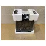 HOMCOM Electric Fireplace Heater, Freestanding Fireplace Stove with Realistic Logs and Flame Effect, 750W/1500W, Black