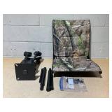 Costway Folding Swivel Patio Chair with 4 Adjustable Leg, Camouflage