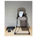 Babyjoy Easy Clean Compact Highchair with Removable Adjustable Tray and PU Seat Cushion, Brown
