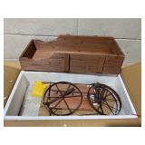 Costway Brown Wooden Wagon Flower Planter