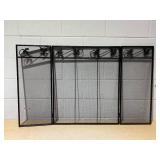 GOFLAME 50 x 30 Inch Folding Fireplace Screen, 3-Panel Heat-Resistant Metal Mesh Fire Spark Guard, Fireplace Cover Screen with Decorative Design, Freestanding Spark Protector for Home, Black