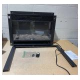 COSTWAY Electric Fireplace Inserts 28.5-inch Wide, 750W/1500W Wall Recessed and Freestanding Fireplace with 3 Flame Colors, 5 Brightness Settings, 8H Timer, Remote Control, Heater for Indoor Use