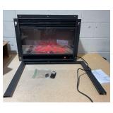 COSTWAY Electric Fireplace Inserts 28.5-inch Wide, 750W/1500W Wall Recessed and Freestanding Fireplace with 3 Flame Colors, 5 Brightness Settings, 8H Timer, Remote Control, Heater for Indoor Use