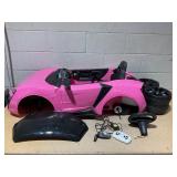Costway 12V Kids Ride On Car 2.4G RC Electric Vehicle w/ Lights MP3 Openable Doors Pink (Slightly Used)