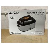 Sunvivi 28 Quart Electric Roaster Oven Turkey Roaster with Lid Electric Roasters with Removable Pan Large Roaster,Visible & Self-basting Lid, Fast Heating & Thaw/warming Setting,Silver