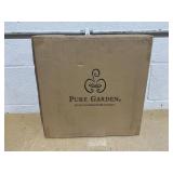 Pure Garden Black Plastic Square Planter Box with Lattice Pattern