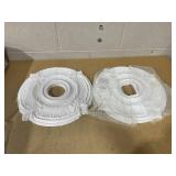 LOT OF 2 Endurathane Attica Ceiling Medallion, 18"OD x 4"ID x 5/8"P (Fits Canopies up to 5"), Two Piece, Factory Primed