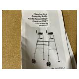 Medline Upright Folding Walker with 5in Wheels 300lbs Chrome 1Ct