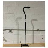 Medline Aluminum Quad Cane with Small Base Offset Handle 300lbs Black 1Ct (USED)