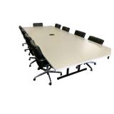 12 Foot Conference Table with Power Pack and 9 Chairs