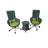 2 Keilhauer Swivel Chairs with Stool
