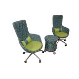 2 Keilhauer Swivel Chairs with Stool
