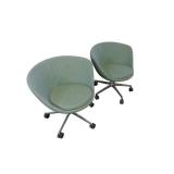 2 Keilahuer Swivel Chairs with 5 Star Chrome Base