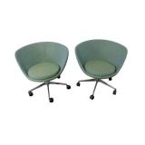 2 Keilahuer Swivel Chairs with 5 Star Chrome Base